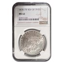 1878 Morgan Dollar 7 TF Rev of 79 MS-62 NGC