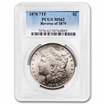 1878 Morgan Dollar 7 TF Rev of 79 MS-62 PCGS
