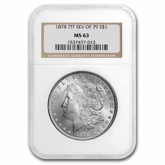 1878 Morgan Dollar 7 TF Rev of 79 MS-63 NGC 1878 Morgan Dollar 7 TF Rev of 79 MS-63 NGC