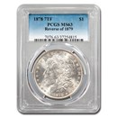 1878 Morgan Dollar 7 TF Rev of 79 MS-63 PCGS
