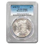1878 Morgan Dollar 7 TF Rev of 79 MS-63 PCGS