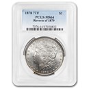 1878 Morgan Dollar 7 TF Rev of 79 MS-64 PCGS