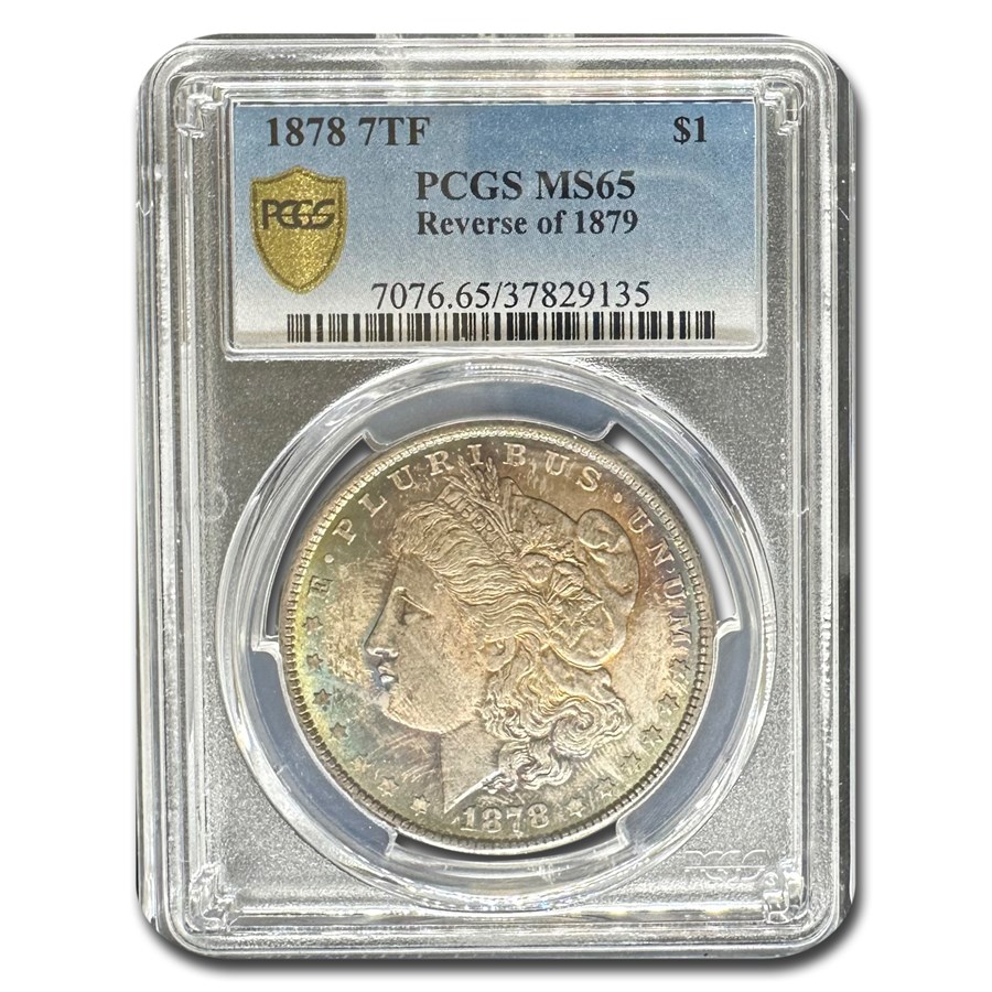 1878 Morgan Dollar 7 TF Rev of 79 MS-65 PCGS