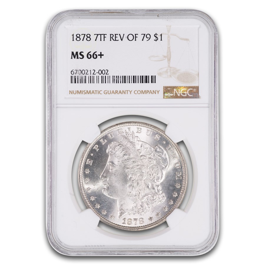 1878 Morgan Dollar 7 TF Rev of 79 MS-66+ NGC