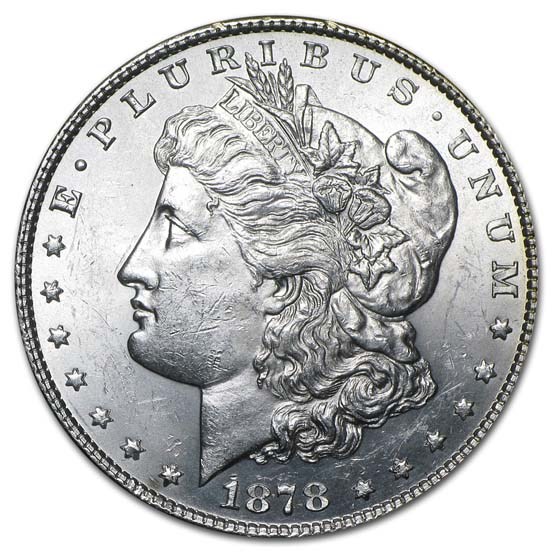 1878 Morgan Dollar 8 Tailfeathers BU