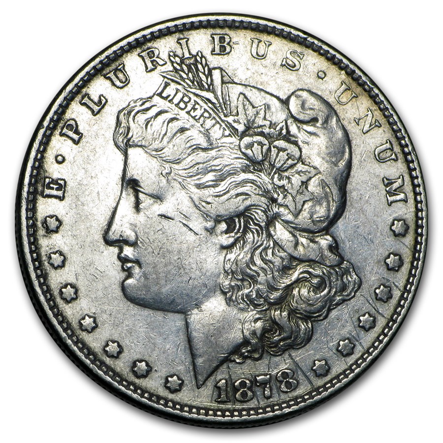 1878 Morgan Dollar 8 Tailfeathers XF Details (Cleaned)
