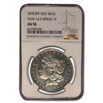 1878 Morgan Dollar 8 TF AU-58 NGC (VAM-14.5 Spiked "A", Hot-50)