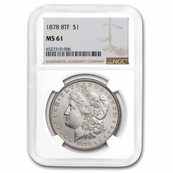 1878 Morgan Dollar 8 TF MS-61 NGC 1878 Morgan Dollar 8 TF MS-61 NGC