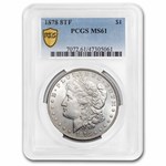 1878 Morgan Dollar 8 TF MS-61 PCGS