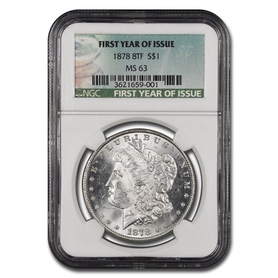 1878 Morgan Dollar 8 TF MS-63 NGC (First Year of Issue) 1878 Morgan Dollar 8 TF MS-63 NGC (First Year of Issue)
