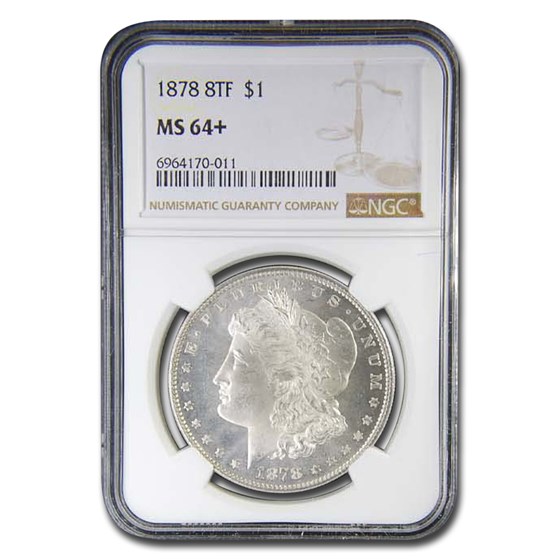 1878 Morgan Dollar 8 TF MS-64+ NGC 1878 Morgan Dollar 8 TF MS-64+ NGC