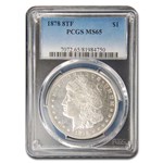 1878 Morgan Dollar 8 TF MS-65 PCGS