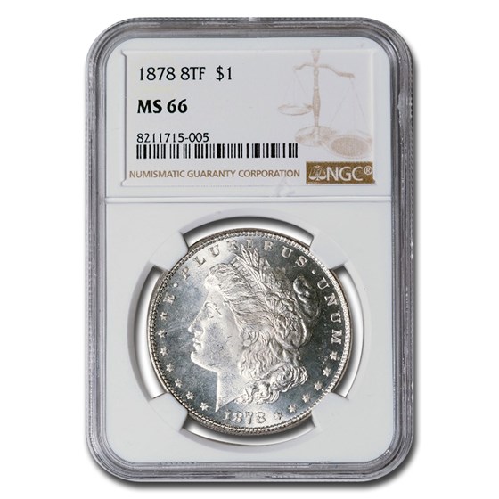 1878 Morgan Dollar 8 TF MS-66 NGC 1878 Morgan Dollar 8 TF MS-66 NGC
