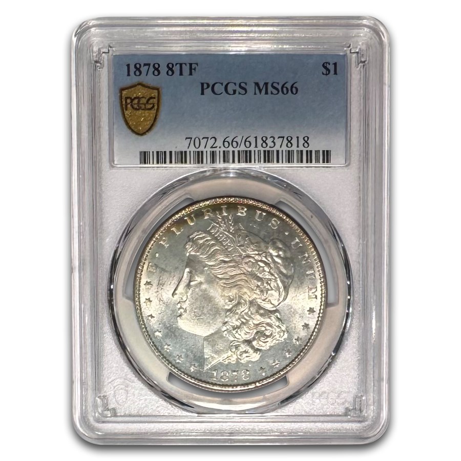 1878 Morgan Dollar 8 TF MS-66 PCGS