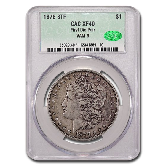 1878 Morgan Dollar 8 TF XF-40 CACG (VAM-9, First Die Marriage) 1878 Morgan Dollar 8 TF XF-40 CACG (VAM-9, First Die Marriage)