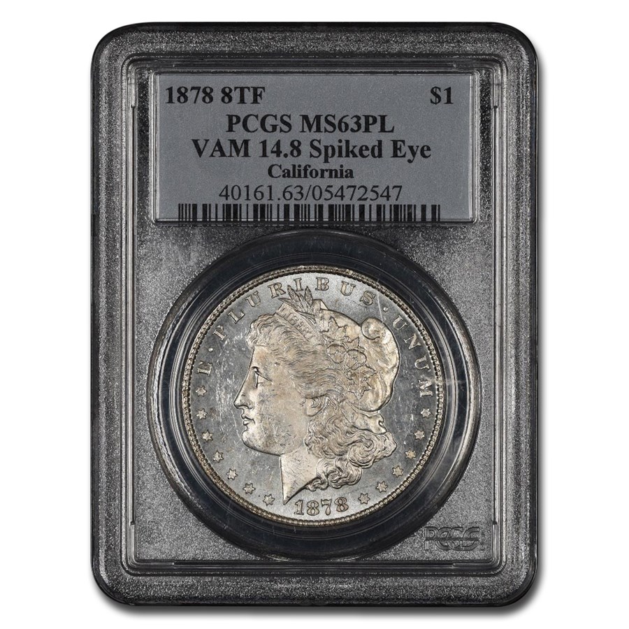 1878 Morgan Dollar MS-63 PCGS (PL, VAM 14.8 Spiked Eye)