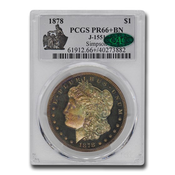 1878 Morgan Dollar Pattern PR-66+ PCGS CAC (Brown, J-1551) 1878 Morgan Dollar Pattern PR-66+ PCGS CAC (Brown, J-1551)