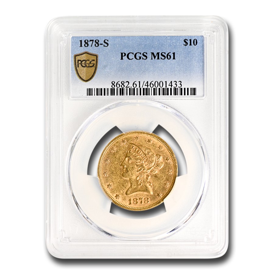 1878-S $10 Liberty Gold Eagle MS-61 PCGS