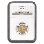 1878-S $2.50 Liberty Gold Quarter Eagle MS-62 NGC