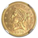 1878-S $2.50 Liberty Gold Quarter Eagle MS-64 NGC