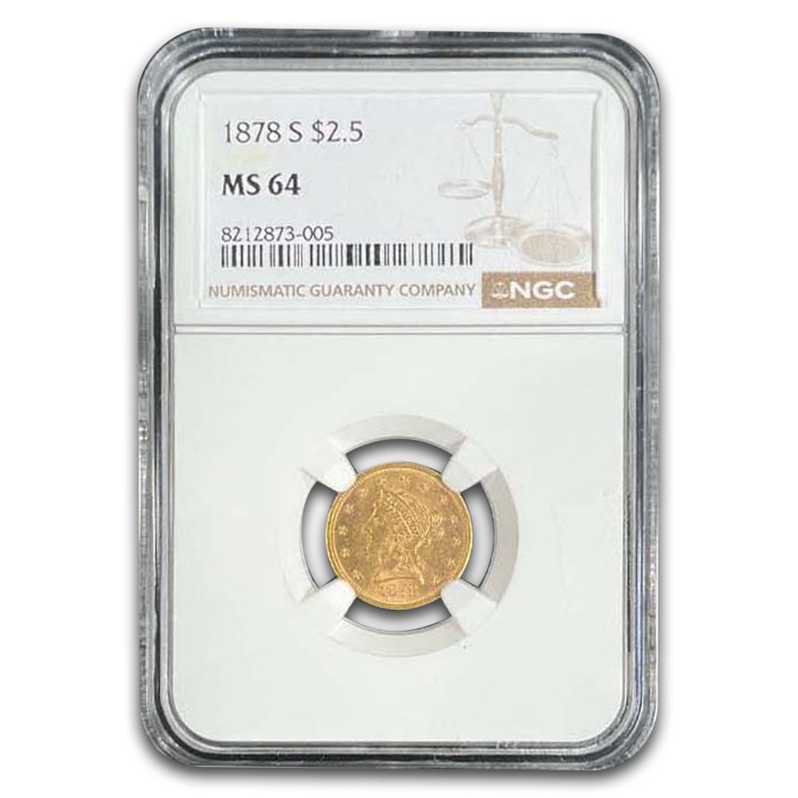 1878-S $2.50 Liberty Gold Quarter Eagle MS-64 NGC