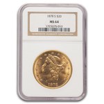1878-S $20 Liberty Gold Double Eagle MS-64 NGC