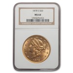 1878-S $20 Liberty Gold Double Eagle MS-64 NGC