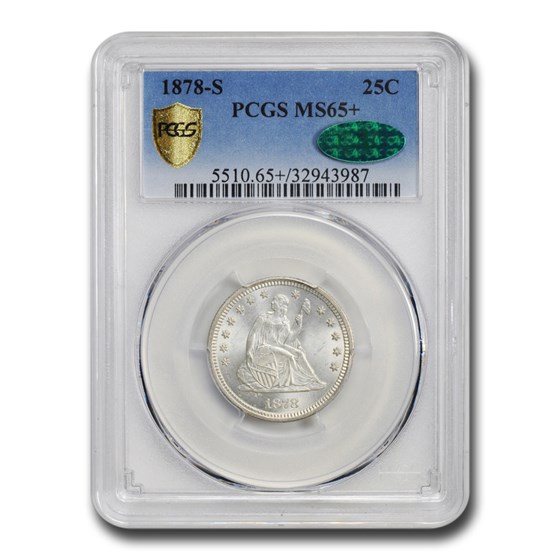 1878-S Liberty Seated Quarter MS-65+ PCGS CAC