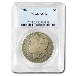 1878-S Morgan Dollar AG-3 PCGS (VAM-27, Long Nock, Top-100) 1878-S Morgan Dollar AG-3 PCGS (VAM-27, Long Nock, Top-100)