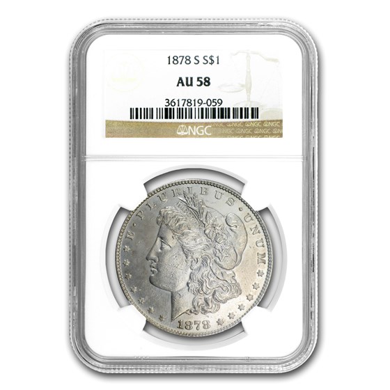 1878-S Morgan Dollar AU-58 NGC (VAM-18, Spaghetti Wings) 1878-S Morgan Dollar AU-58 NGC (VAM-18, Spaghetti Wings)