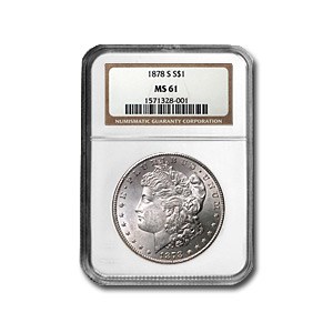 1878-S Morgan Dollar MS-61 NGC