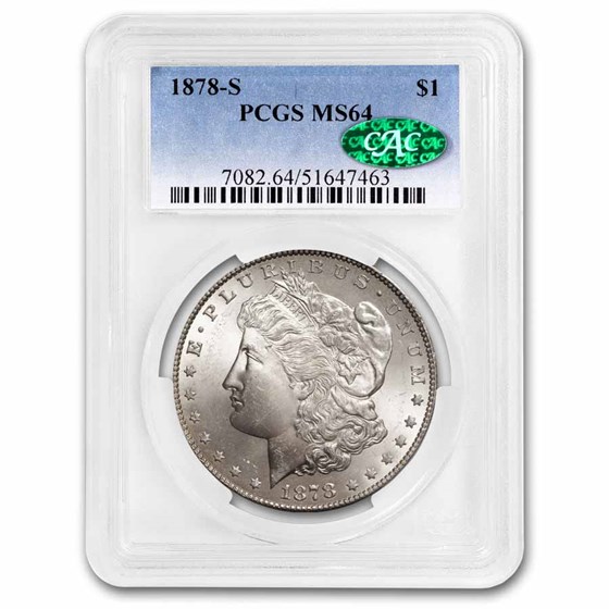 1878-S Morgan Dollar MS-64 PCGS CAC 1878-S Morgan Dollar MS-64 PCGS CAC