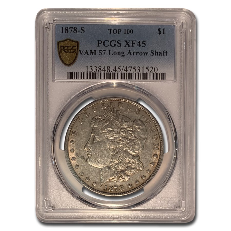 1878-S Morgan Dollar XF-45 PCGS (VAM 57 Long Arrow Shaft Top-100)