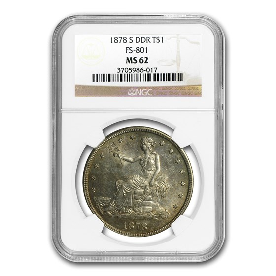 1878-S Trade Dollar MS-62 NGC (FS-801, Doubled Die Reverse) 1878-S Trade Dollar MS-62 NGC (FS-801, Doubled Die Reverse)