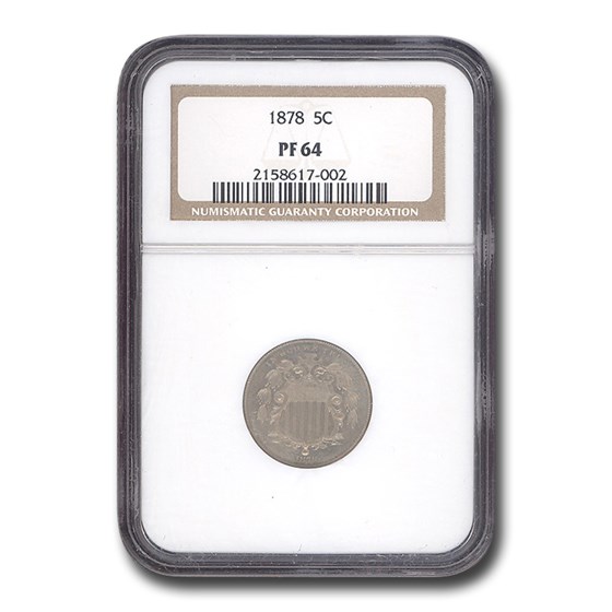 1878 Shield Nickel PF-64 NGC