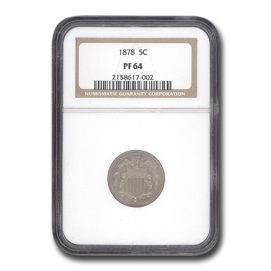 1878 Shield Nickel PF-64 NGC