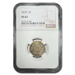 1878 Shield Nickel PF-67 NGC
