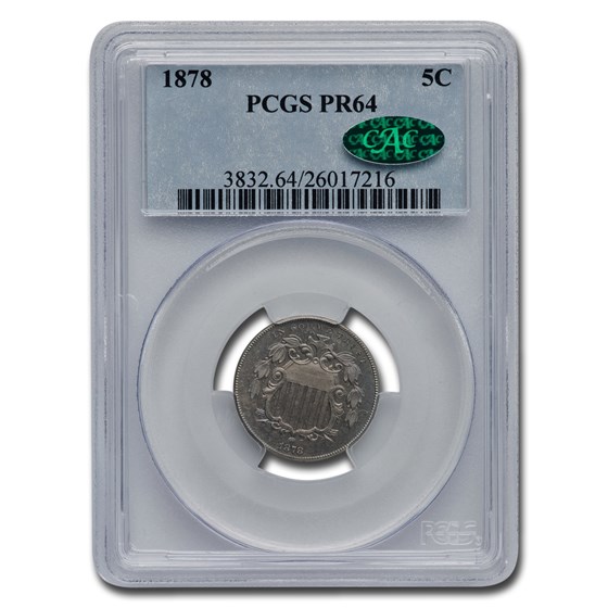 1878 Shield Nickel PR-64 PCGS CAC 1878 Shield Nickel PR-64 PCGS CAC