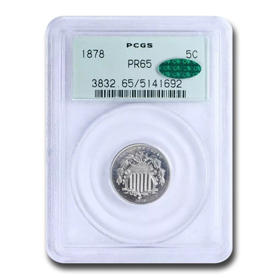 1878 Shield Nickel PR-65 PCGS CAC 1878 Shield Nickel PR-65 PCGS CAC