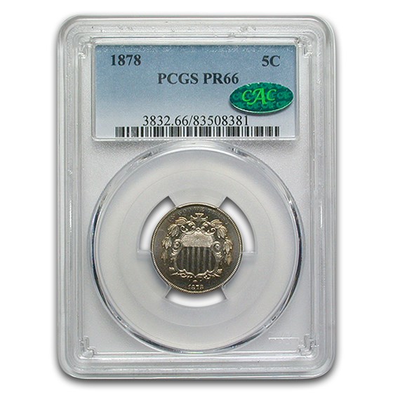 1878 Shield Nickel PR-66 PCGS CAC