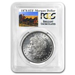1878 Stage Coach Silver Dollar 8 TF BU PCGS