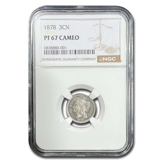 1878 Three Cent Nickel PF-67 Cameo NGC