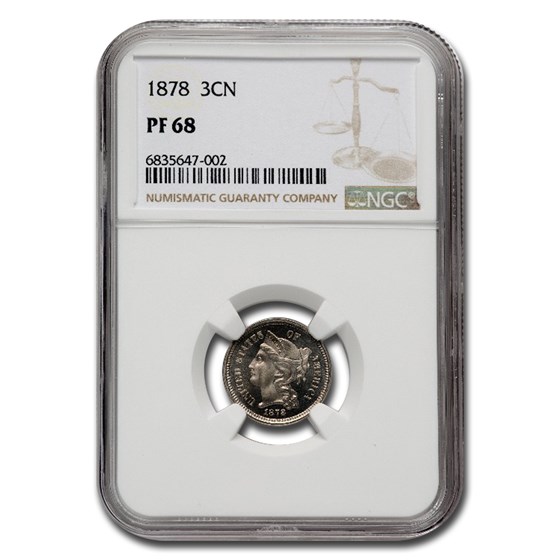 1878 Three Cent Nickel PF-68 NGC 1878 Three Cent Nickel PF-68 NGC