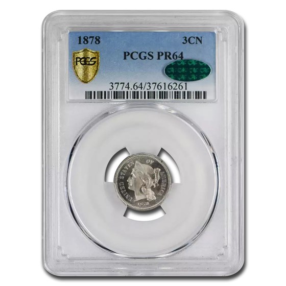 1878 Three Cent Nickel PR-64 PCGS CAC 1878 Three Cent Nickel PR-64 PCGS CAC