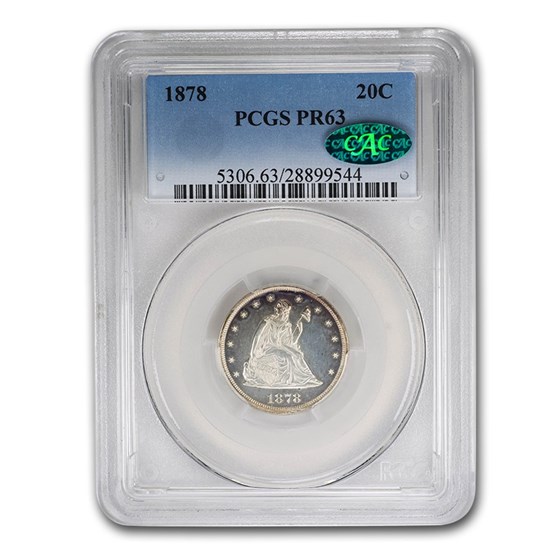 1878 Twenty Cent Piece PR-63 PCGS CAC 1878 Twenty Cent Piece PR-63 PCGS CAC