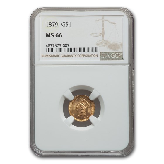1879 $1 Indian Head Gold MS-66 NGC 1879 $1 Indian Head Gold MS-66 NGC