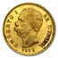 1879-1897 Italy Gold 20 Lire Umberto I Avg Circ