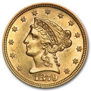 1879 $2.50 Liberty Gold Quarter Eagle AU Details (Scratches) 1879 $2.50 Liberty Gold Quarter Eagle AU Details (Scratches)