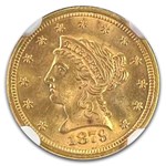 1879 $2.50 Liberty Gold Quarter Eagle MS-64 NGC