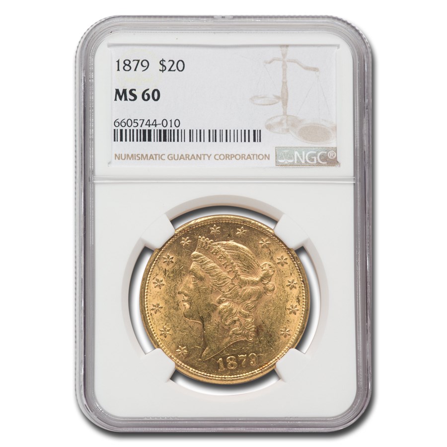 1879 $20 Liberty Gold Double Eagle MS-60 NGC